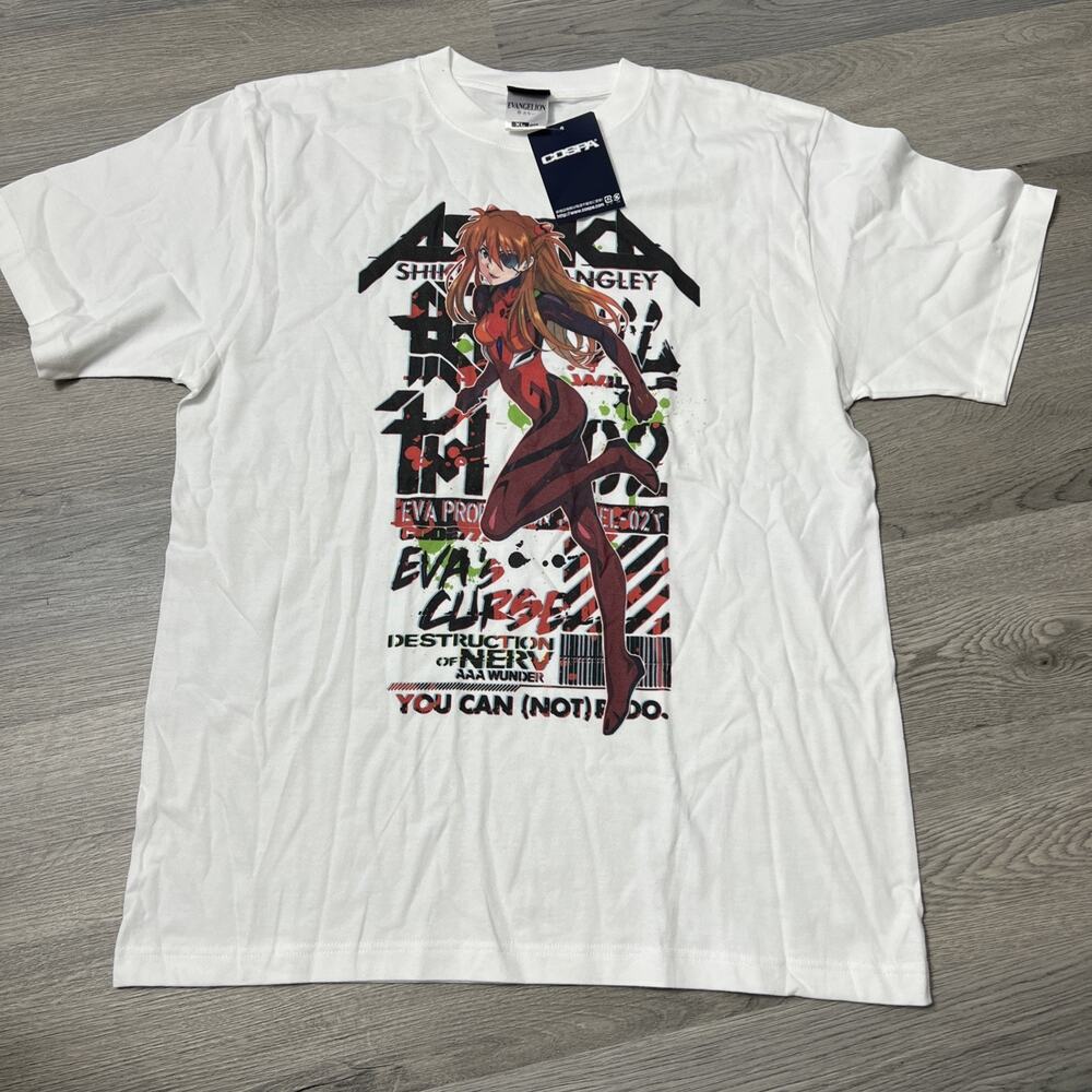 Cospa Evangelion Shikinami Asuka Langley Full Color T-shirt White XL